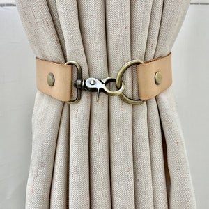 Minimalist Leather Curtain Tie-Back Elegant Curtain Tieback Modern Home Decor Window Treatment Interior Design House Warming Gifts Idea image 3