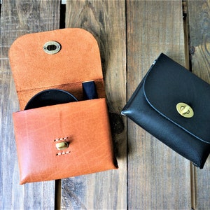 FREE !!!  Holiday Gift WRAPPING SERVICE // Mother&#39;s day gift //Leather Cosmetic Bag //Small Cosmetic Bag //Leather Essential Oil Pouch