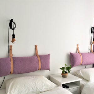 DIY HeadBoard // bookshelf  // Leather Strap Wood Floating Wall Shelf // Wooden Shelves // Wall Organizer //Wall Mount Shelf //Leather Strap
