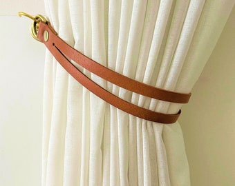 Minimalist Leather Curtain Tie-Back: Boho Home Decor Accessory