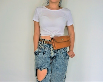 Leather Belt Bag Wallet: Handmade Crossbody Phone Purse