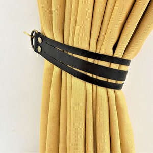 Minimalist Leather Curtain Tieback Elegant Tieback Modern Decor Window Treatment New Home Decor Interior Design House Warming Gifts Idea image 1