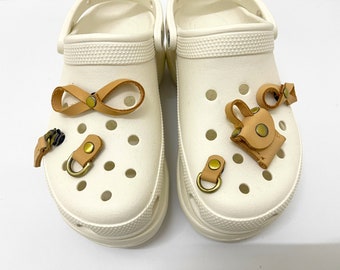Handmade Leather Crocs Charms: Miniature Shoe Accessories