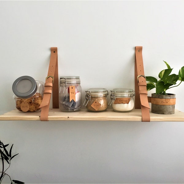 Leather Strap Shelf Etsy