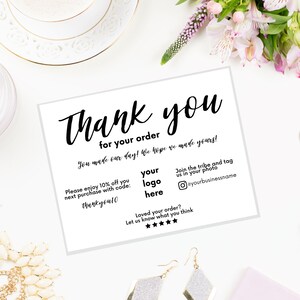 Business Thank You Card Template, Thank You Cards Business, Editable Business Thank You Card Printable