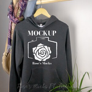 3719 Dark Grey Heather Mockup, Bella Canvas Dark Grey Heather Hoodie Mockup, 3719 Mockup, Bella Canvas Hoodie Mockup
