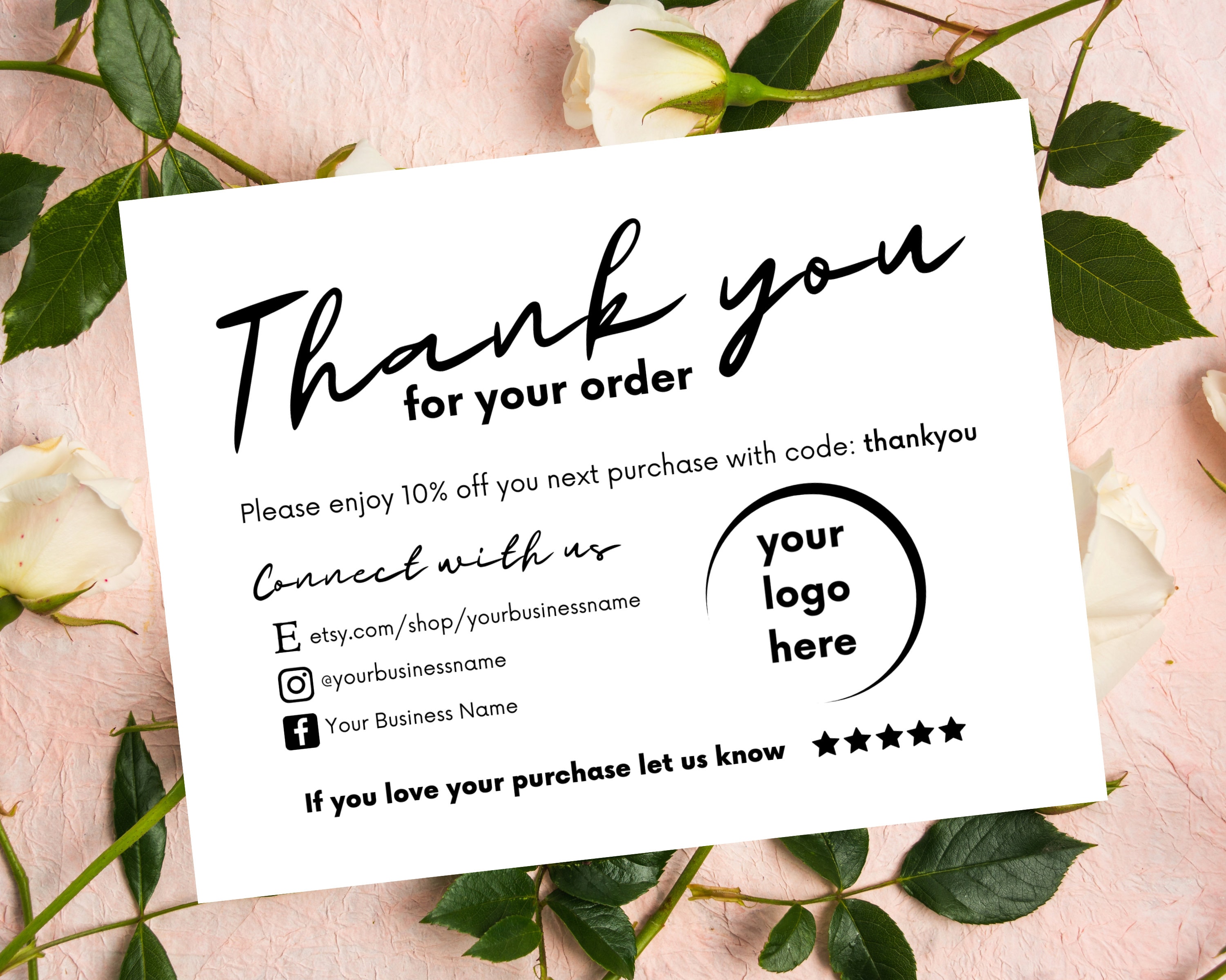 Thank you sale card etsy