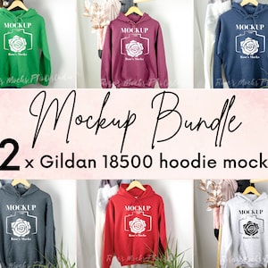 Gildan Hoodie Mockup Bundle - Gildan 18500 Mockup Bundle - Gildan Hooded Sweatshirt Mock Up - Hanging Hoodie Mockup