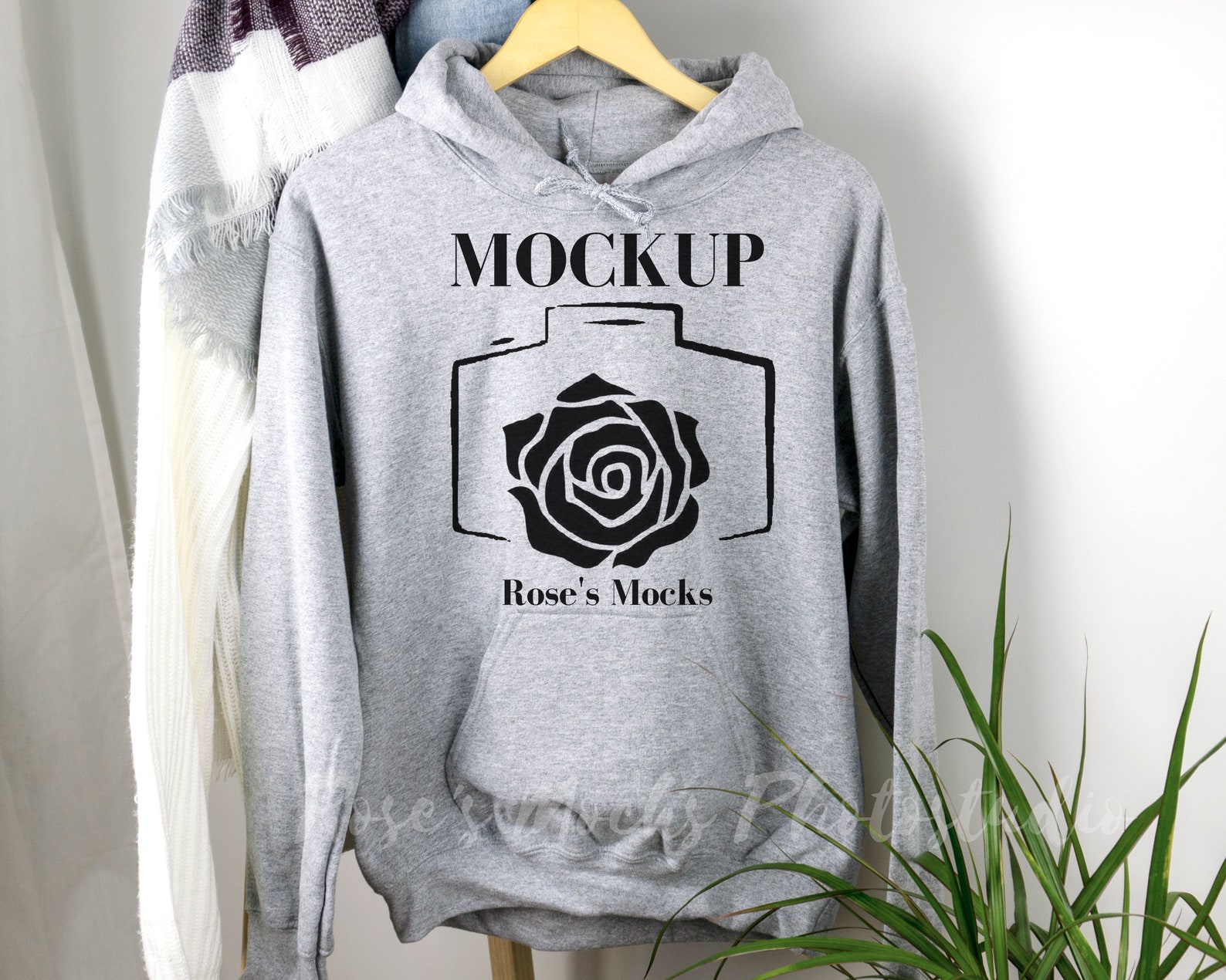 Download Gildan 18500 Hooded Sweatshirt Mockup Sport Grey Womens | Etsy