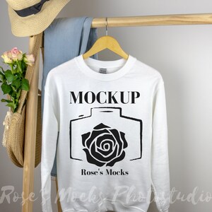 Gildan 18000 Sweatshirt Mockup White, Gildan Sweatshirt Mock up, Womens Sweatshirt Mockup