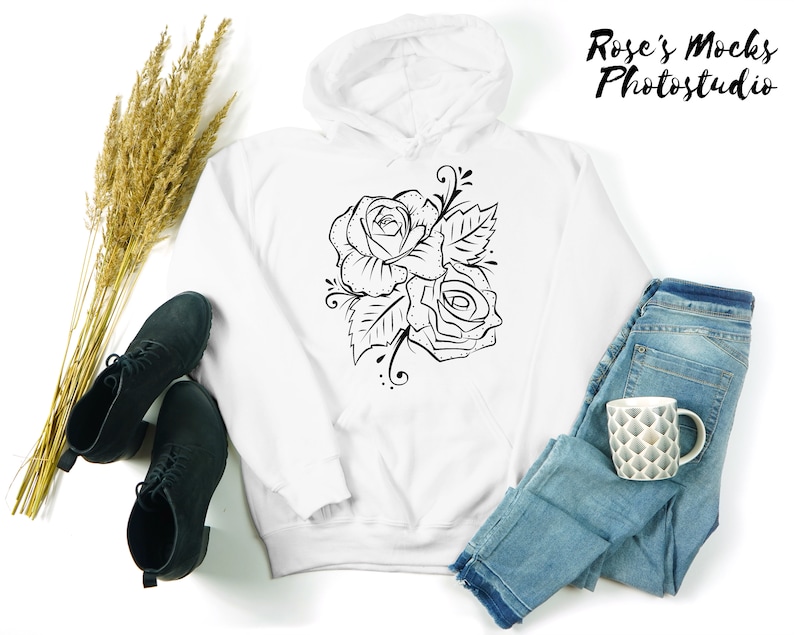 Download Gildan 18500 Mockup White Hoodie Mock Up Fall Hooded | Etsy