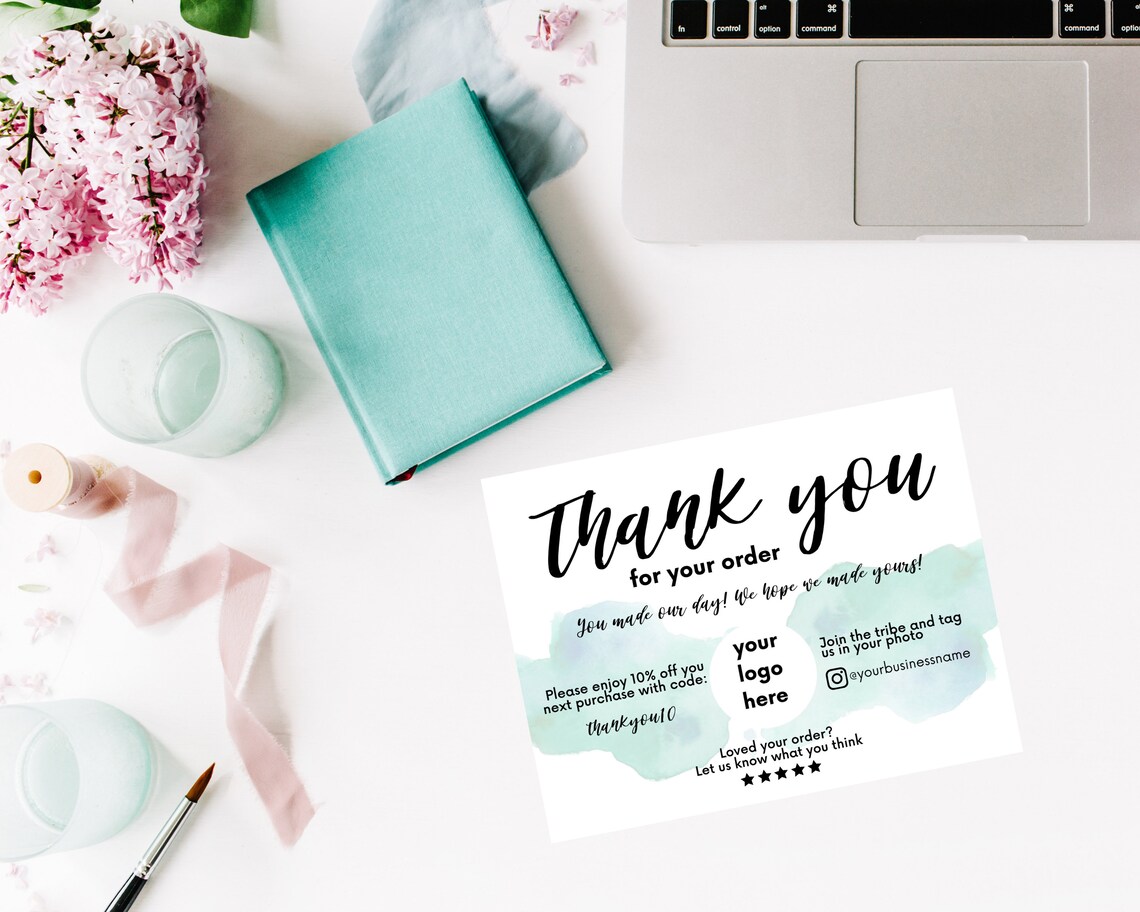 Thank You for Your Order Card Template, Thank You Cards Business ...