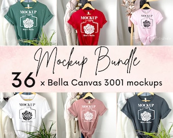 Bella Canvas 3001 Mockup Bundle - Tshirt Mockup Bundle - Bella Canvas Hanger Mockup - Bella Canvas Bundle Mock Up