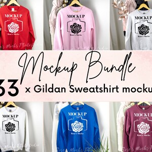Gildan Sweatshirt Mockup Bundle - Gildan 18000 Mockup Bundle - Gildan Sweatshirt Mock Up - Hanging Sweatshirt Mockup