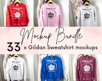Gildan Sweatshirt Mockup Bundle - Gildan 18000 Mockup Bundle - Gildan Sweatshirt Mock Up - Hanging Sweatshirt Mockup