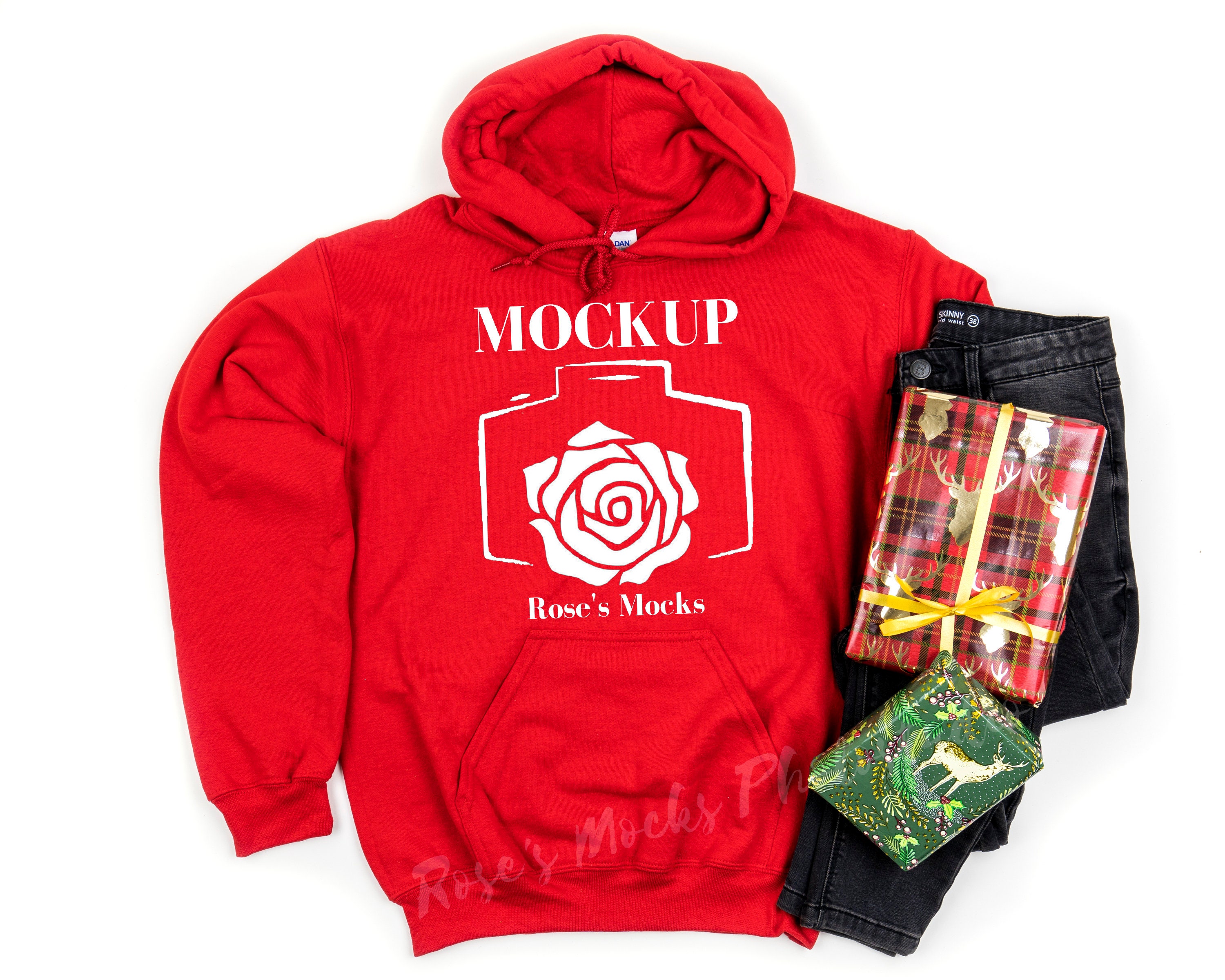 Download Gildan 18500 Hooded Sweatshirt Mockup Red Hoodie Mock Up | Etsy