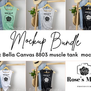 Bella Canvas Muscle Tank Mockup Bundle - Bella Canvas 8803 Mockup - Bella Canvas Tank Top Mock Up
