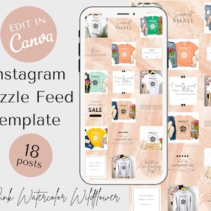 Instagram Puzzle Feed Template, Instagram Puzzle Canva, Instagram Post Template, Instagram Puzzle for Online Store