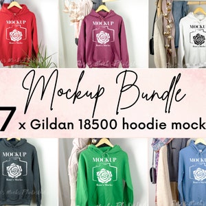 Gildan 18500 Mockup Bundle - Gildan Hoodie Mockup Bundle - Gildan Hooded Sweatshirt Mock Up