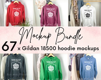 Gildan 18500 Mockup Bundle - Gildan Hoodie Mockup Bundle - Gildan Hooded Sweatshirt Mock Up