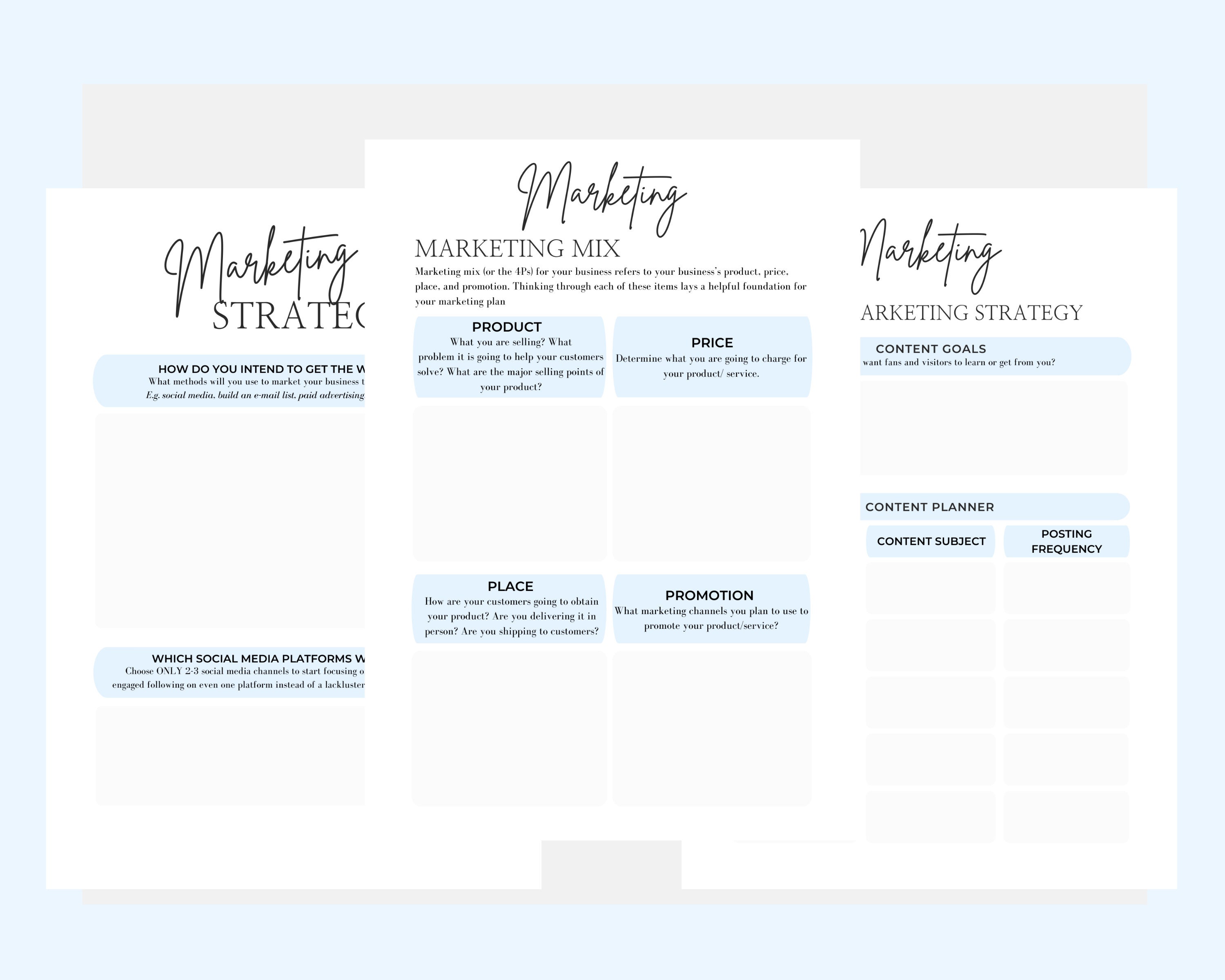 Business Plan Template PDF Printable Business Plan Small - Etsy