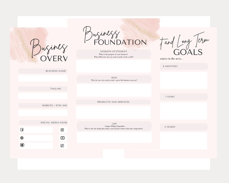 Business Plan Template PDF Printable Business Plan Small - Etsy
