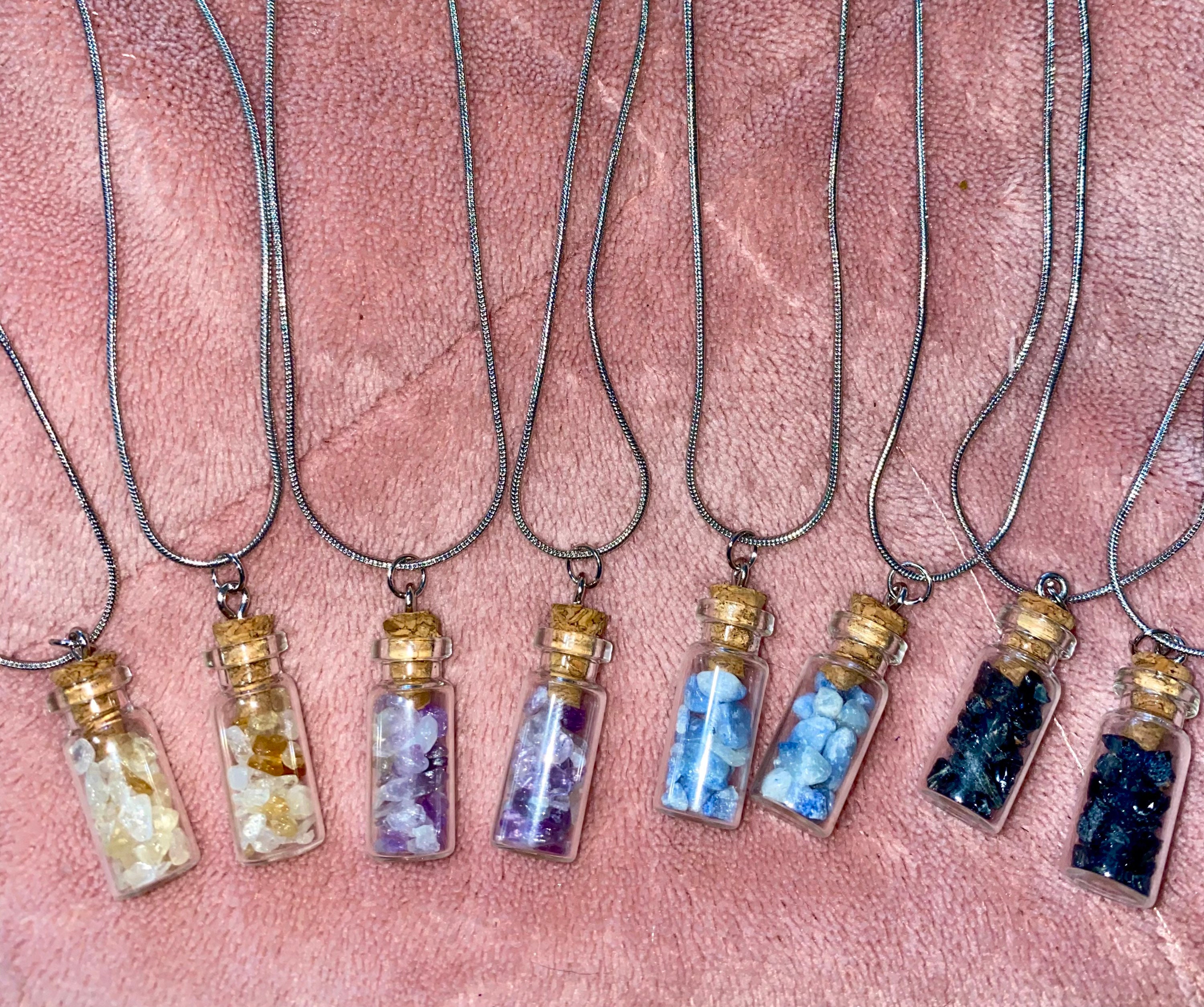 Crystal Bottle Necklace Etsy