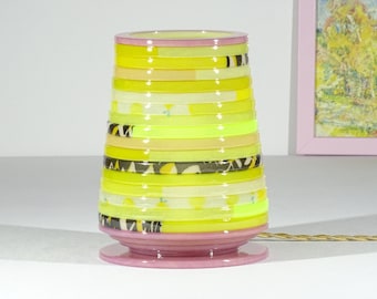 Resin and fabric yellow table lamp unique decorative object