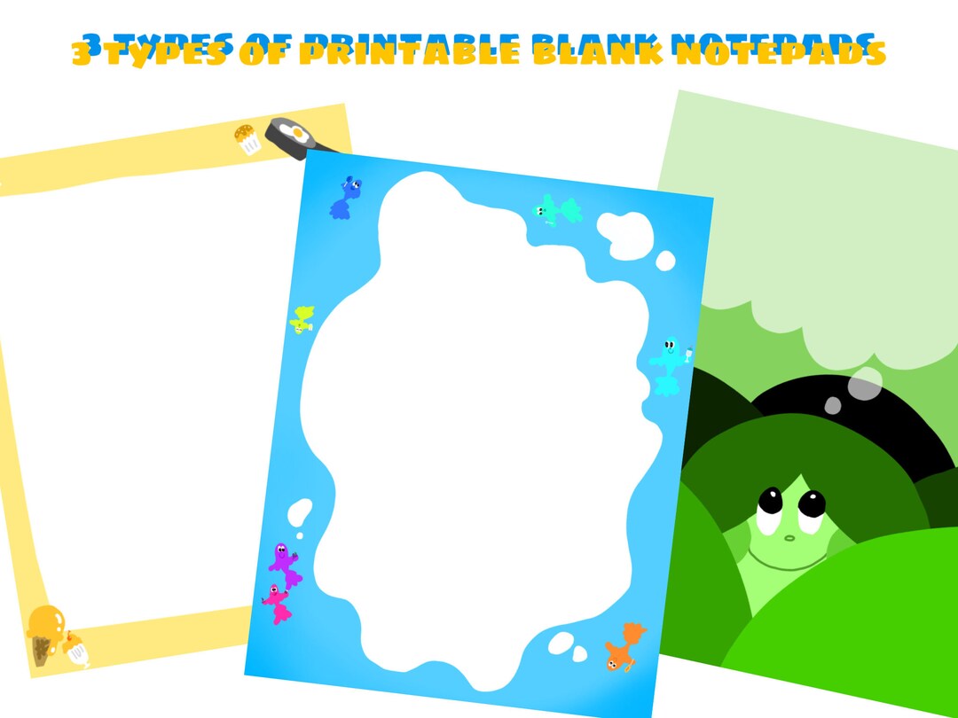 3 Types of Printable Blank Notepads Etsy