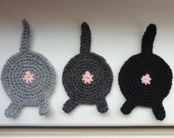 Crochet Pattern Cat Butt Coaster PDF Perfect Round Shape