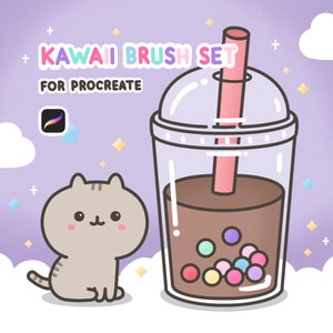 Kawaii-penselenset voor procreate | 25 schattige voortplantingspenselen