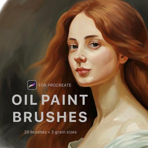 Procreate オイルペイントブラシ / 20 本のブラシ x 3 粒度