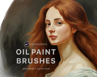 Procreate オイルペイントブラシ / 20 本のブラシ x 3 粒度