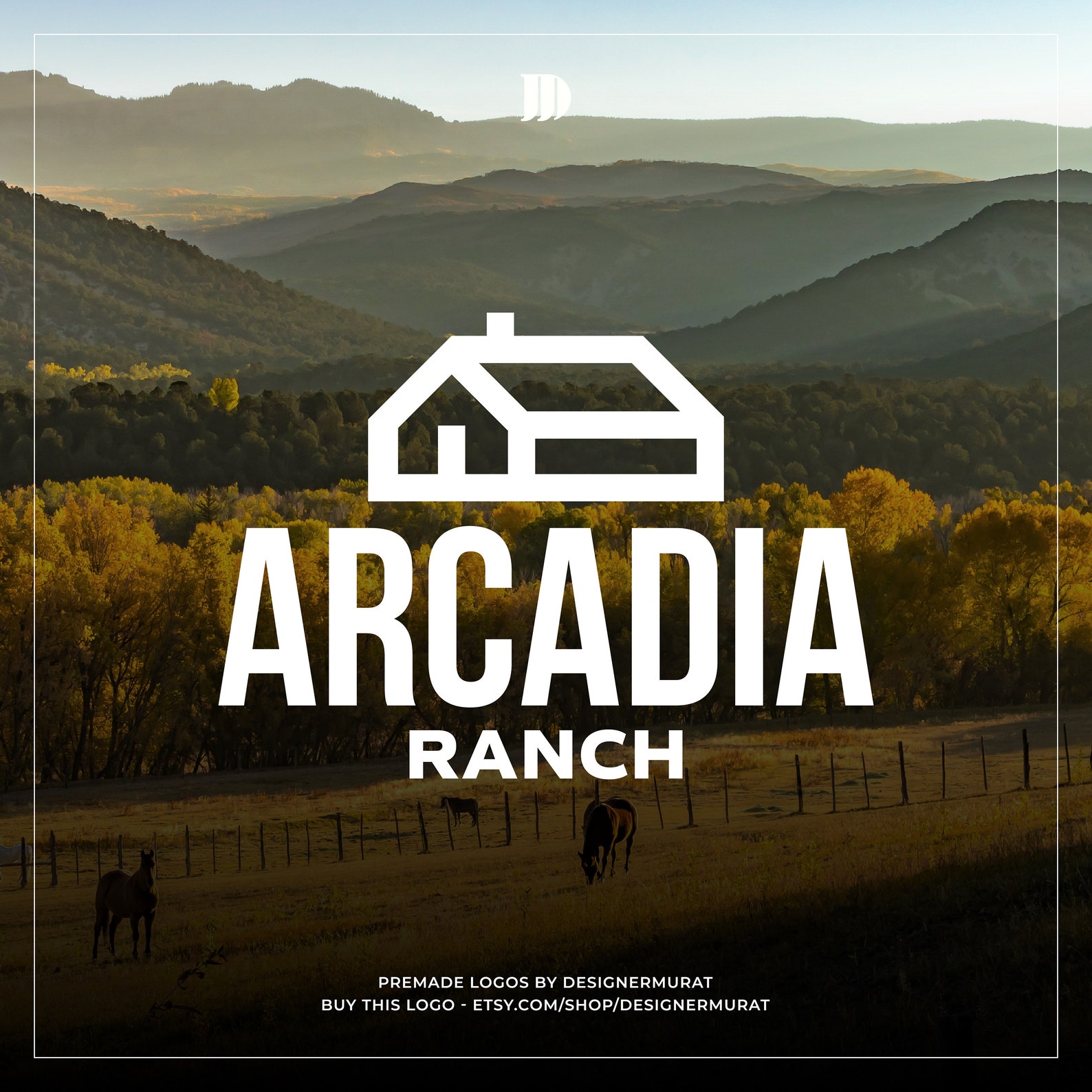 Premade Modern Ranch Logo Design Template Custom Farm Logo | Etsy