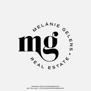 Modelo de design de logotipo de corretor de imóveis de círculo pré-fabricado, logotipo de monograma de luxo personalizado, logotipo de texto inicial, logotipo de marca de carta comercial de corretor de imóveis