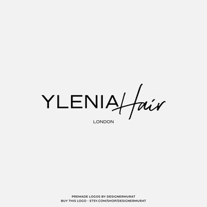 May include: Black and white logo design for a hair salon called "Ylenia Hair London".