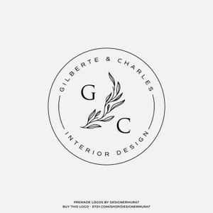 Logotipo do círculo do monograma floral moderno pré-fabricado, logotipo da boutique feminina personalizada, logotipo das iniciais da letra do nome do corretor de imóveis, logotipo do arquiteto