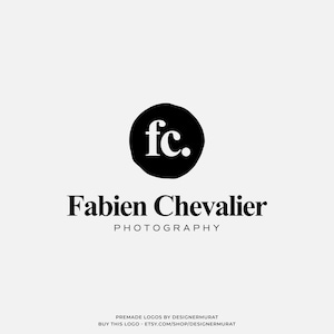 Design de logotipo de monograma de fotógrafo em negrito pré-fabricado, iniciais de letras de nome personalizadas, logotipo de negócios, logotipo de selo de círculo de luxo da empresa, fonte serif