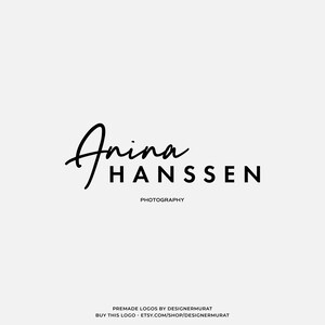 Prämade Modern Script Fotograf Logo Design, Custom Minimalist Typography Logo, Handgeschriebenes Text Logo, Signatur Wordmark Business Logo