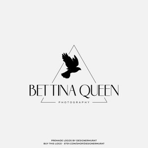 Premade Modern Dove Bird Logo Design Template, Photographer Logo, Animal Silhouette Icon Logo, Professional Studio Company Triangle Logo