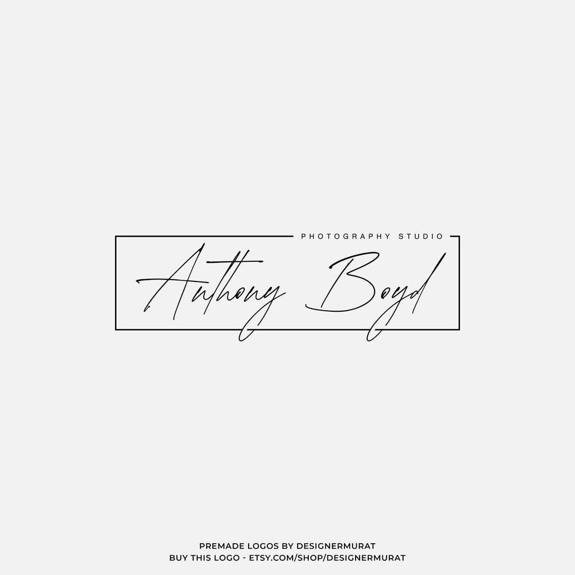 Premade Minimalist Circular Script Logo Design Template | Etsy