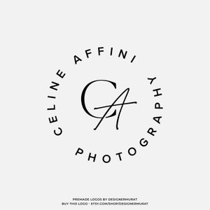 Diseño de logotipo de fotógrafo de círculo minimalista prefabricado, logotipo de monograma escrito a mano de lujo personalizado, logotipo de guión de iniciales de letras de belleza femenina