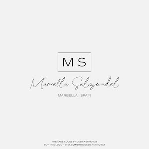 Design de logotipo de monograma manuscrito minimalista pré-fabricado, logotipo de maquiador personalizado, logotipo de iniciais de letras de nome de estilista de cabelo feminino moderno