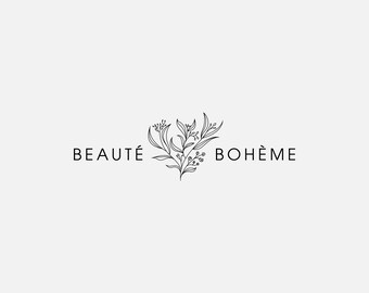 Premade Flower Bouquet Logo: Feminine Business Branding