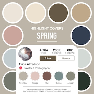 Spring Solid Colors Instagram Highlight Covers: Abstract Boho Icons (Digital Download)