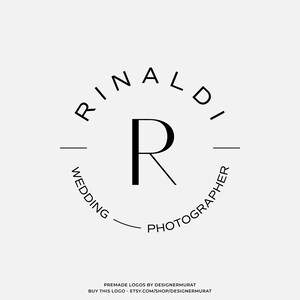 Design de logotipo de círculo de luxo moderno pré-fabricado, logotipo de fotógrafo de casamento limpo, logotipo de iniciais de letras de nome de monograma, logotipo de empresa de beleza feminina