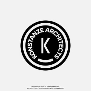 Design de logotipo de monograma de círculo pré-fabricado, logotipo inicial de letra moderna personalizada, logotipo de fonte de estêncil, logotipo de corretor de imóveis, logotipo de carimbo comercial profissional
