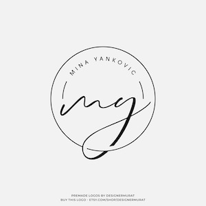 Vorgefertigtes Modernes Circle Logo Design Template, Script Photography Logo, Feminines handgeschriebenes Logo, Fashion Website Logo, Beauty Salon Logo