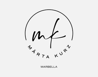Circle Script Initials Logo Design: Modern Signature Monogram
