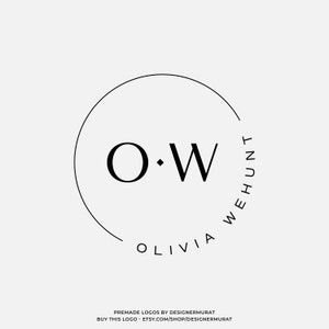 Design de logotipo de círculo de monograma moderno pré-fabricado, logotipo de iniciais de letras de nome personalizado, logotipo de bem-estar, logotipo de beleza feminina, logotipo de marca d'água da empresa